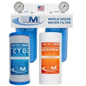 10" Big Blue 2 Stage | Whole House Water Filter System For Sediment, Chlorine & Chemical Reduction | Sediment   Carbon