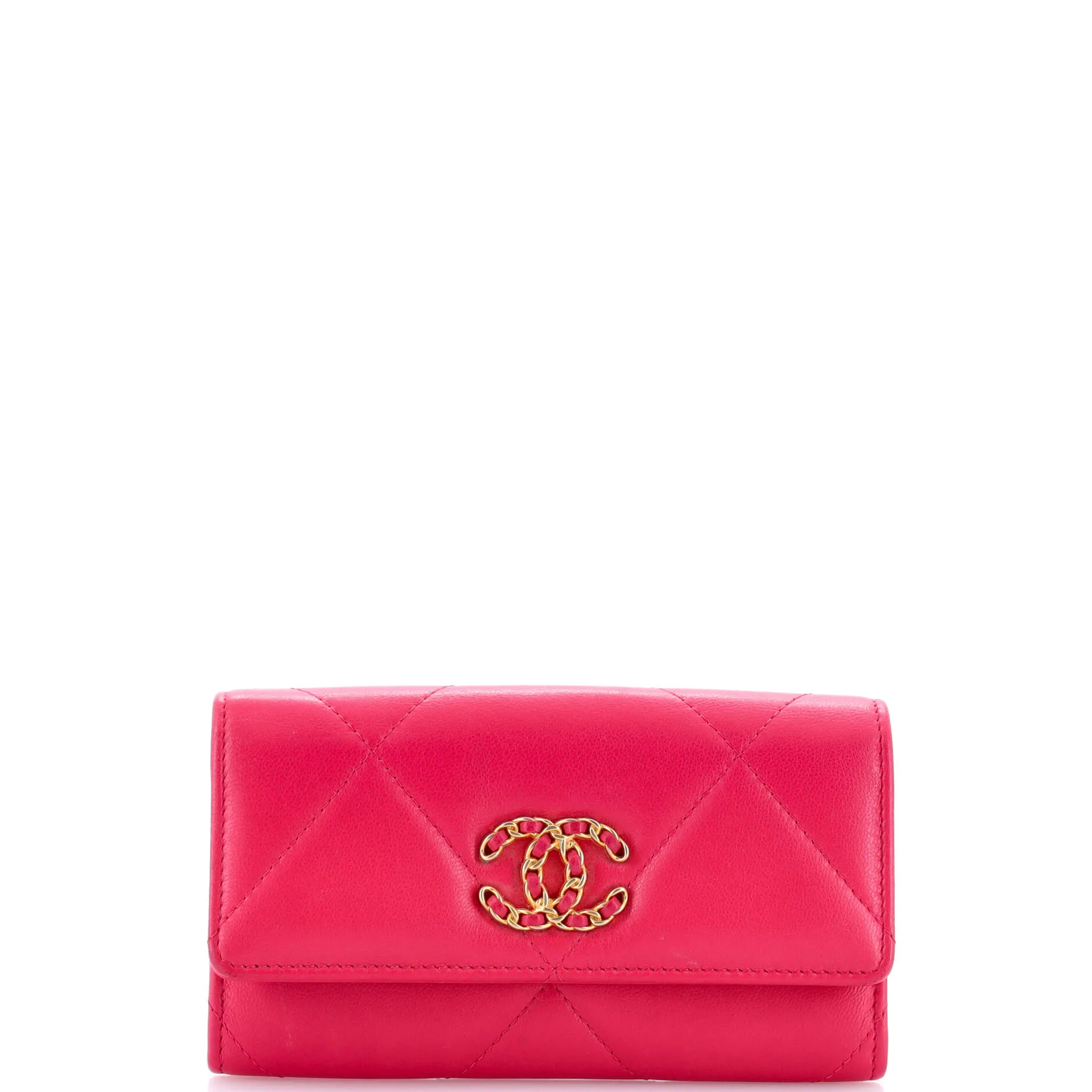 19 Flap Wallet Quilted Lambskin Small