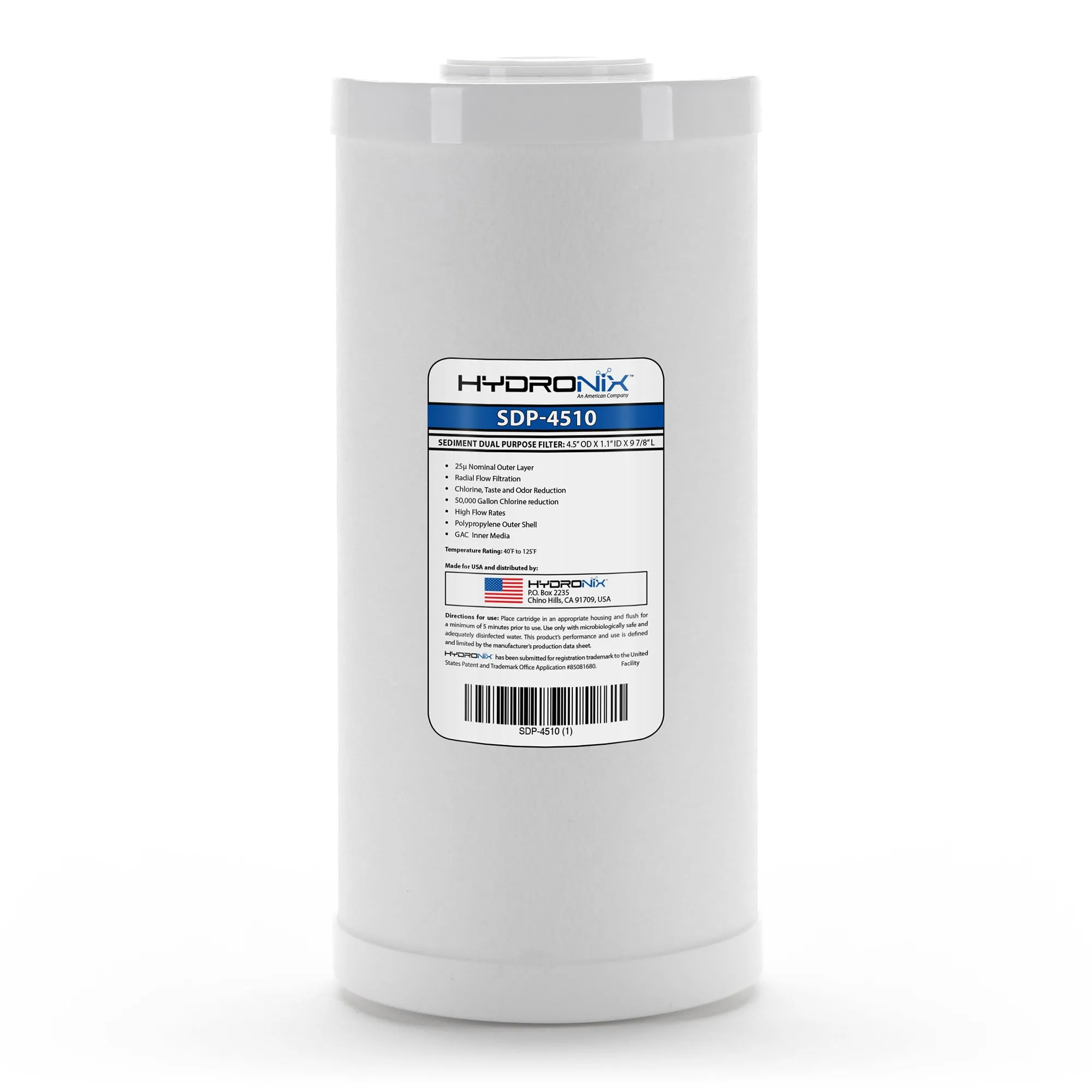 2 Pack - Hydronix SDP-4510 Dual Purpose Radial Flow Cartridge 4.5" x 10"