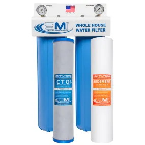 20" Big Blue 2 Stage | Whole House Water Filter System For Sediment, Chlorine & Chemical Reduction | Sediment   Carbon