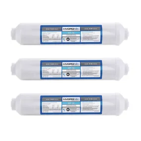 3 PK Reverse Osmosis Post Fridge GAC Carbon Inline Water Filters 1/4" NPT Ports