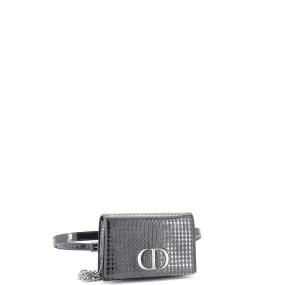 30 Montaigne 2-in-1 Pouch Micro Cannage Metallic Calfskin