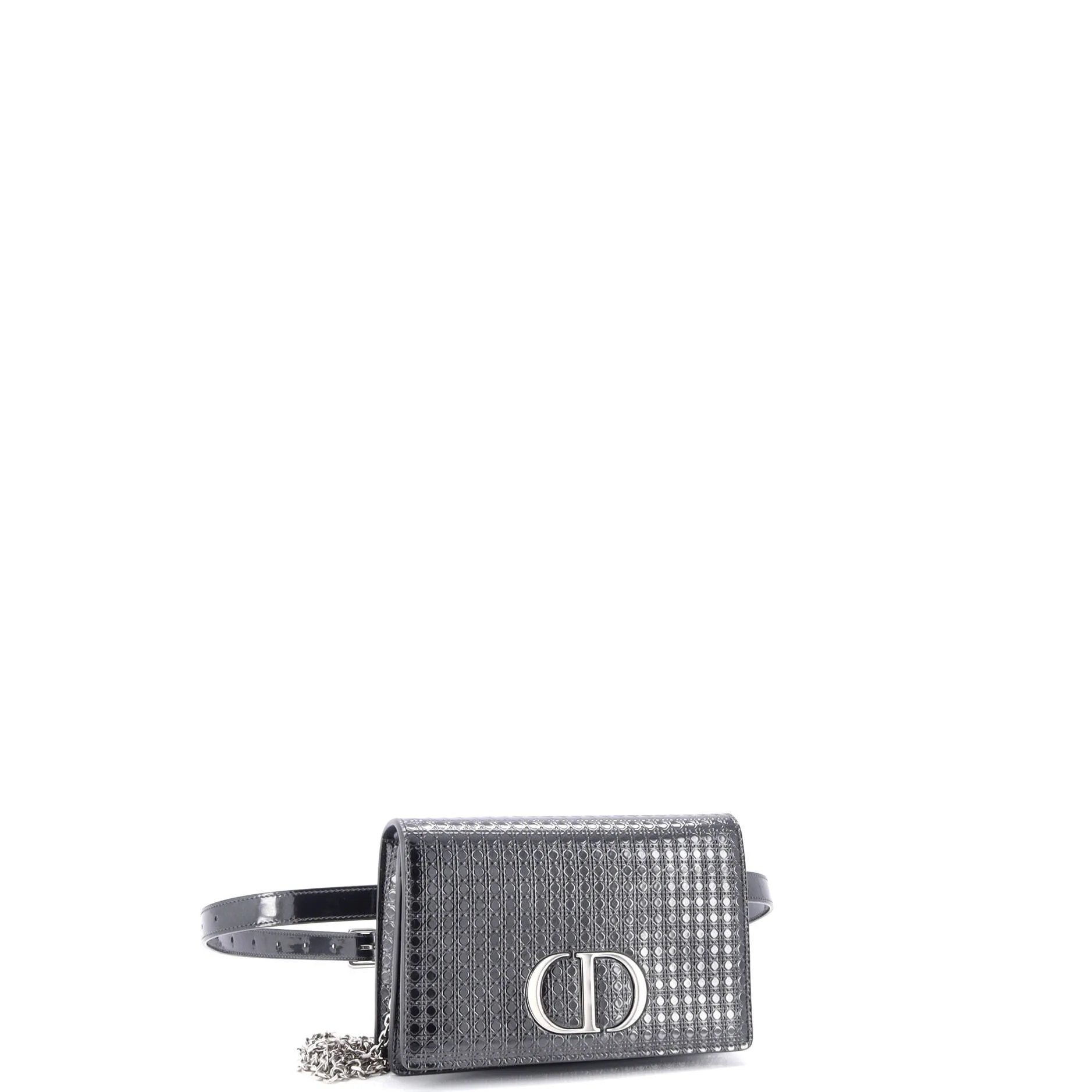 30 Montaigne 2-in-1 Pouch Micro Cannage Metallic Calfskin