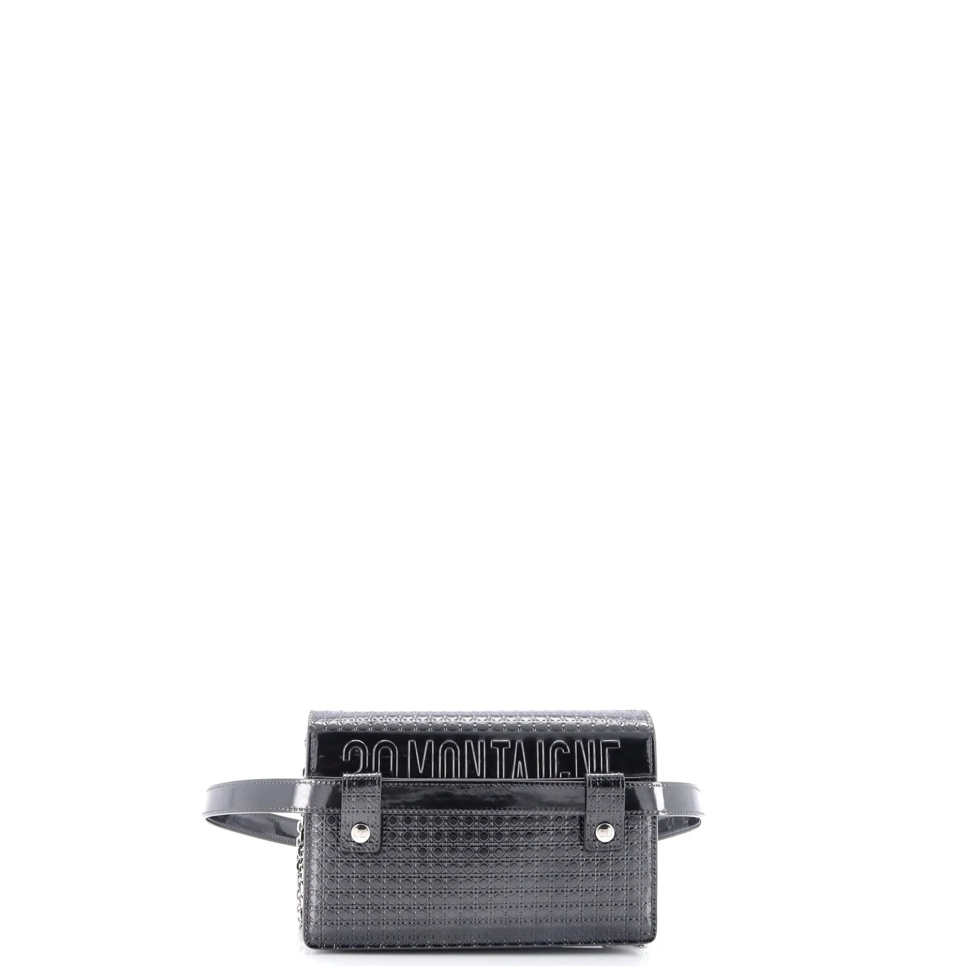 30 Montaigne 2-in-1 Pouch Micro Cannage Metallic Calfskin