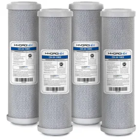 4 Pk Carbon Block Water Filter CTO Whole House RO DI Hydroponics 5 μm 10" x 2.5"