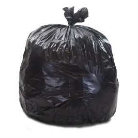 43" x 46" x 1.5 mil 56 Gallon Black 100% Post Consumer Recycled Plastic Heavy Duty Trash Can Liners with Reinforced Star Bottom Seal (100 Bags, 25 Bags/Roll, 5 Rolls/Case)