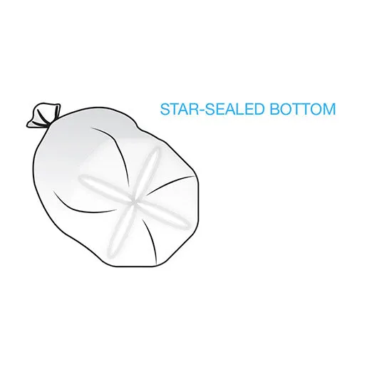 43" x 46" x 1.5 mil 56 Gallon Black 100% Post Consumer Recycled Plastic Heavy Duty Trash Can Liners with Reinforced Star Bottom Seal (100 Bags, 25 Bags/Roll, 5 Rolls/Case)