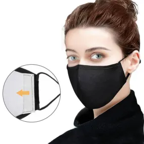 Adjustable Contour Cotton Black Face Mask