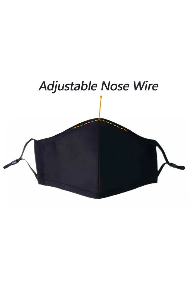 Adjustable Contour Cotton Black Face Mask