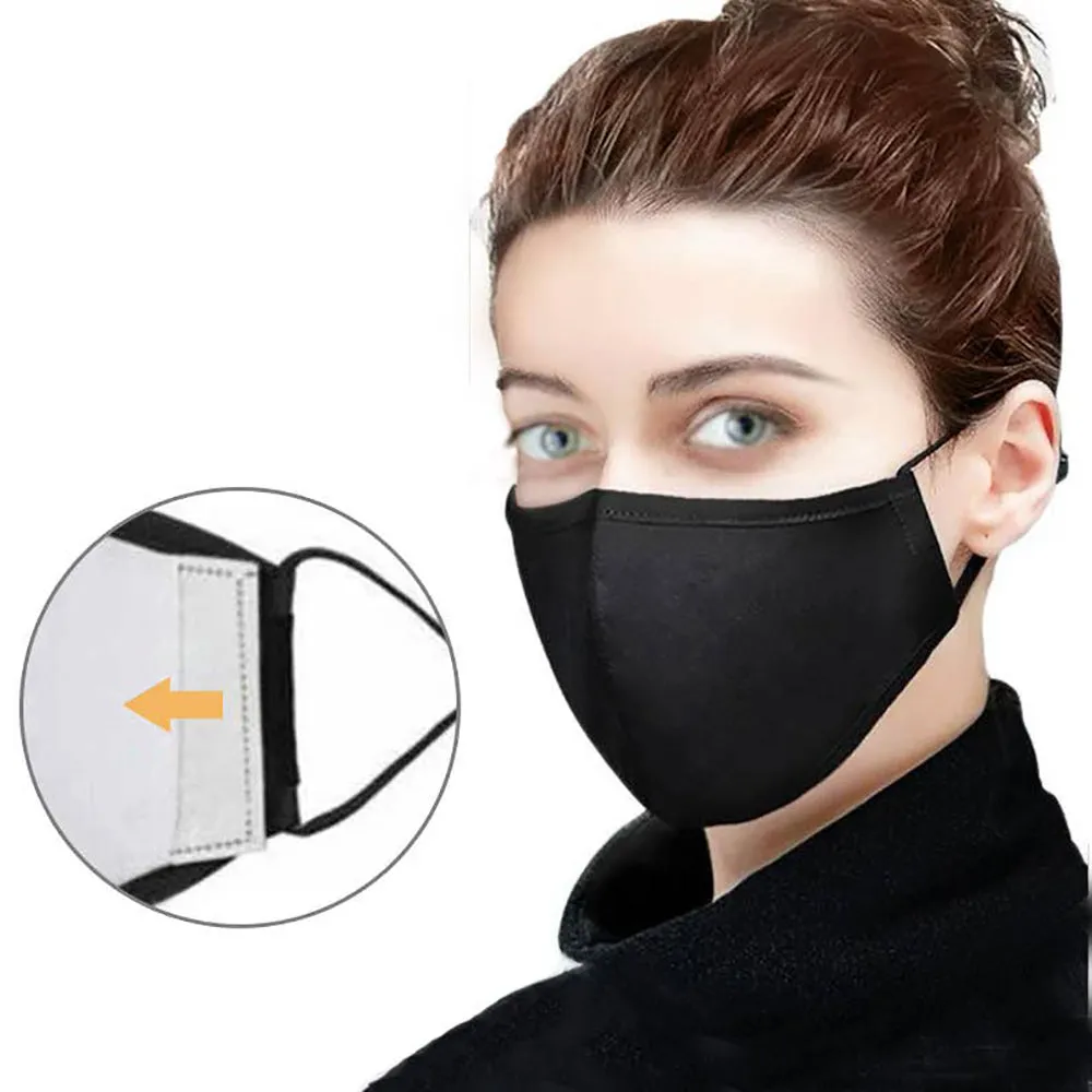 Adjustable Contour Cotton Black Face Mask
