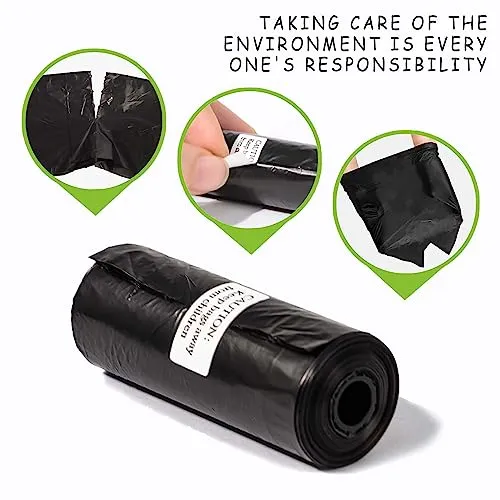 AiTodos® 300pcs Black Dog Poop Bags-12 * 8.5in, Poop Bags for Dogs Easy to Carry, Sturdy and Leak-Proof, Dog Poop Bags Rolls for Outdoor Walk and Travel, Poop Bags Kraft Carton Packaging for Storage