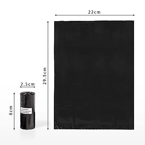 AiTodos® 300pcs Black Dog Poop Bags-12 * 8.5in, Poop Bags for Dogs Easy to Carry, Sturdy and Leak-Proof, Dog Poop Bags Rolls for Outdoor Walk and Travel, Poop Bags Kraft Carton Packaging for Storage