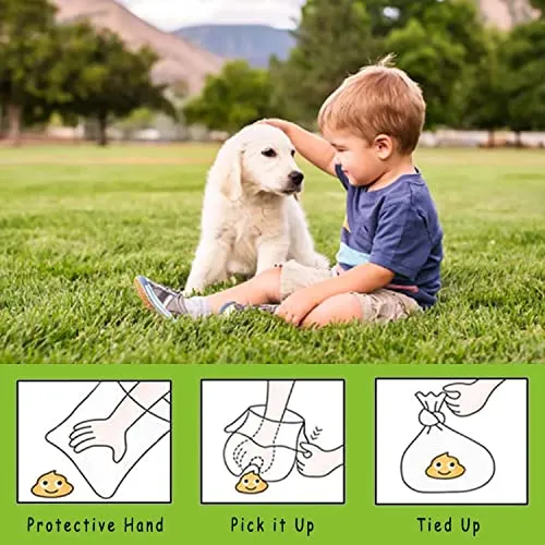 AiTodos® 300pcs Black Dog Poop Bags-12 * 8.5in, Poop Bags for Dogs Easy to Carry, Sturdy and Leak-Proof, Dog Poop Bags Rolls for Outdoor Walk and Travel, Poop Bags Kraft Carton Packaging for Storage