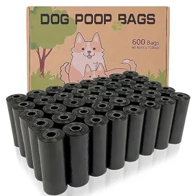 AiTodos® 300pcs Black Dog Poop Bags-12 * 8.5in, Poop Bags for Dogs Easy to Carry, Sturdy and Leak-Proof, Dog Poop Bags Rolls for Outdoor Walk and Travel, Poop Bags Kraft Carton Packaging for Storage