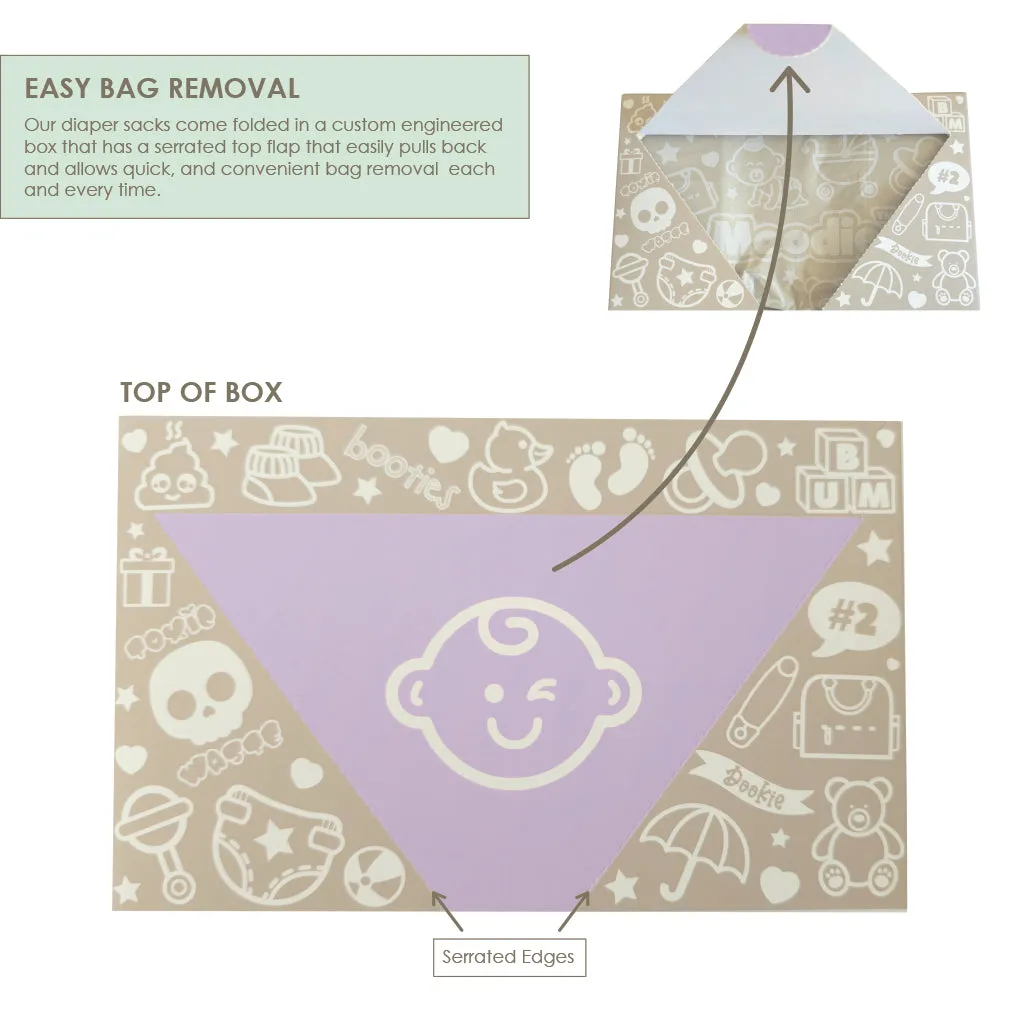 Baby Disposable Diaper Sacks |  LAVENDER Scented - 220 Pack