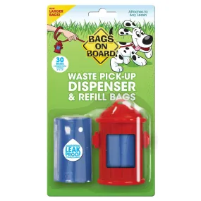 Bags On Board Fire Hydrant Dispenser And Pick-up Bags 30 Bags Red