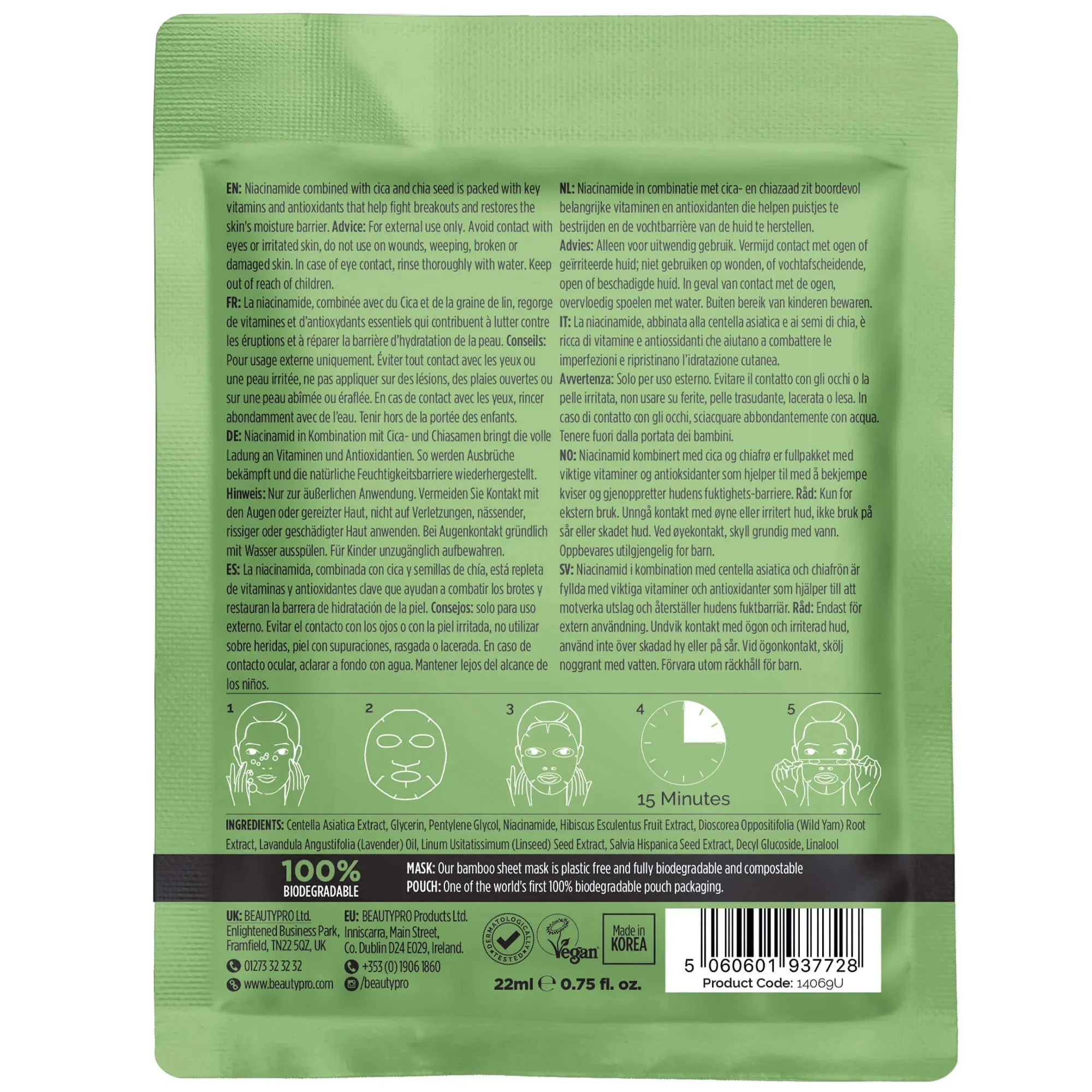 BEAUTYPRO - CICA   NIACINAMIDE BLEMISH CONTROL MASK
