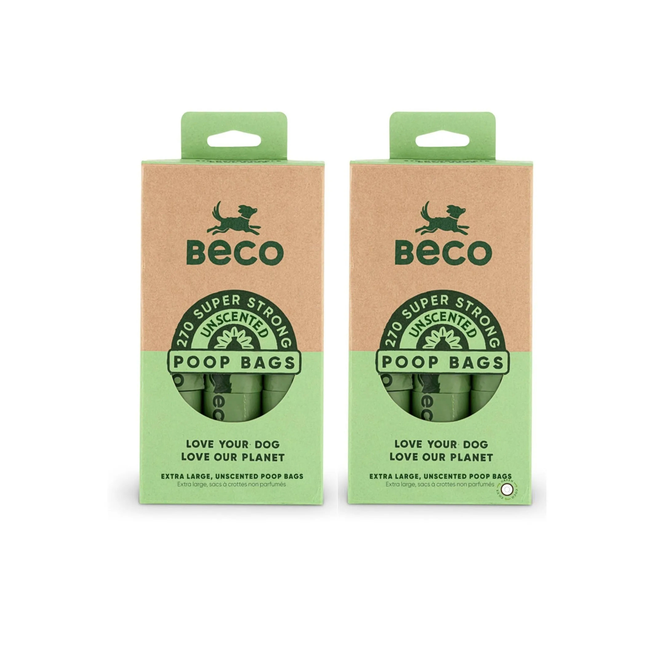 Beco 540 X LARGE Dog Poop Bags - Unscented Rolls