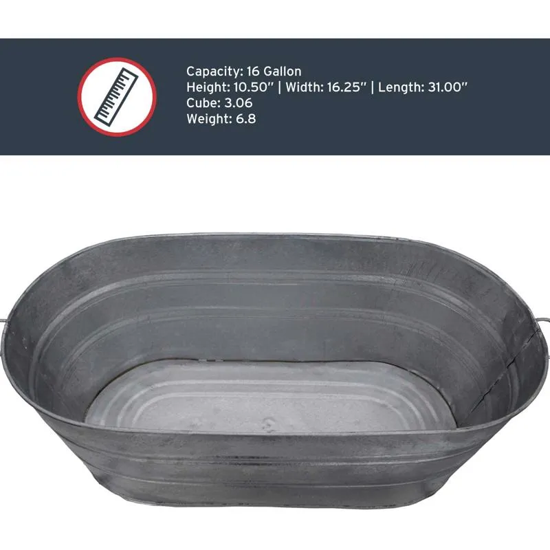 Behrens 16 gal Steel Tub Oval