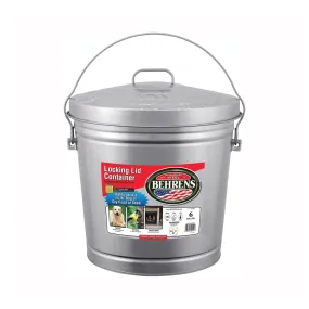 Behrens 6106 Kit Locking Lid Can, 6 gal Capacity, Steel, Silver, Lid Closure