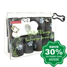 Best Pet Supplies - Biodegradable Refill Bags Black w Paws Scented - 16 Rolls