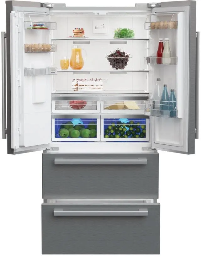 Blomberg KFD4953XD Plumbed Frost Free American Style Fridge Freezer - Stainless Steel - A  Energy Rated