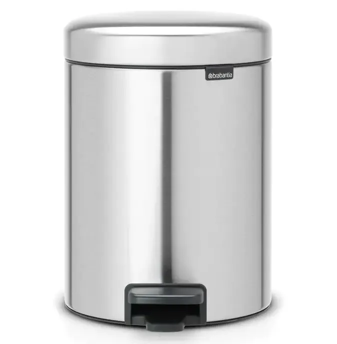 Brabantia NewIcon Matte Steel Fingerprint Proof Step-On Trash Can – 1.3 Gal.