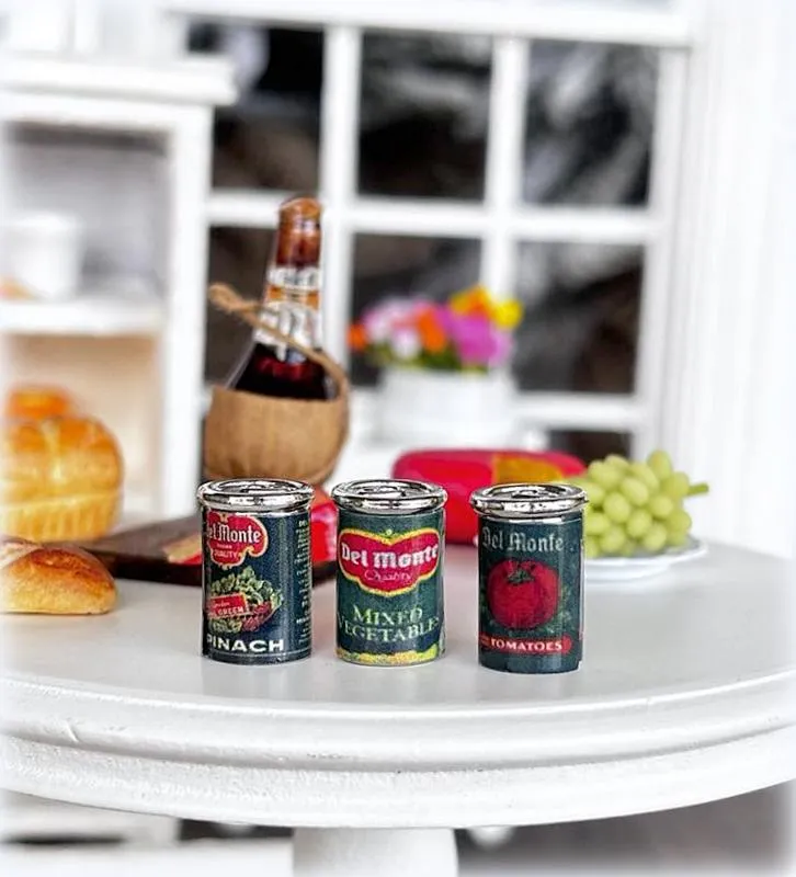 Cans of Vegetables x 3 - Miniature