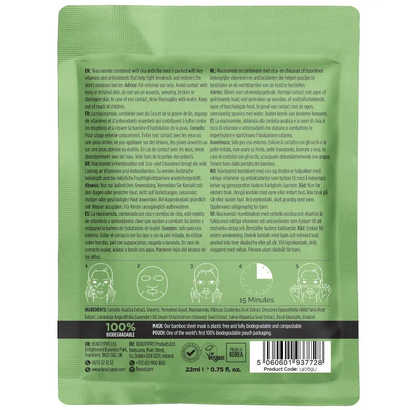 CICA   NIACINAMIDE Blemish Control Mask - 100% Biodegradable