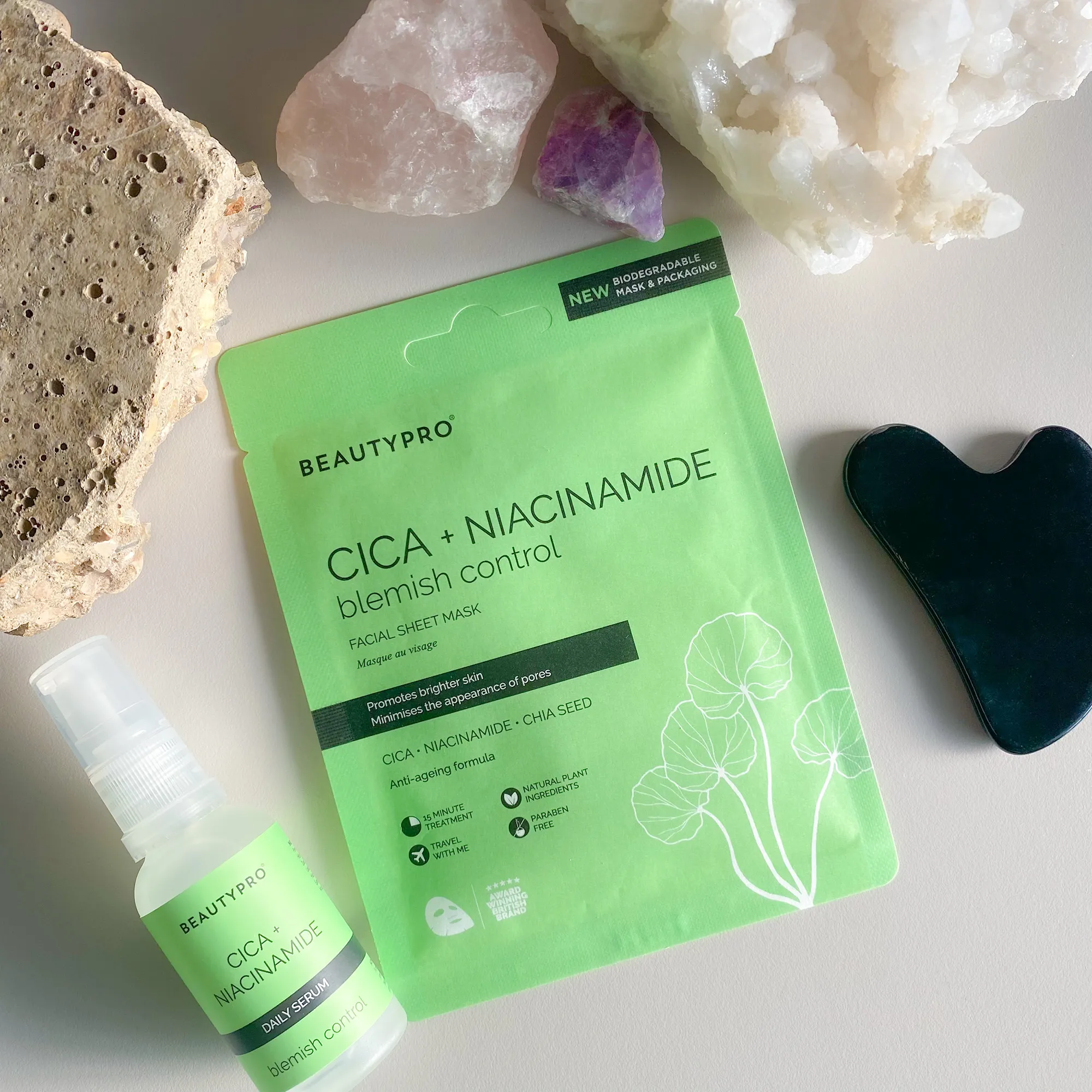 CICA   NIACINAMIDE Facial Sheet Mask - 100% Biodegradable