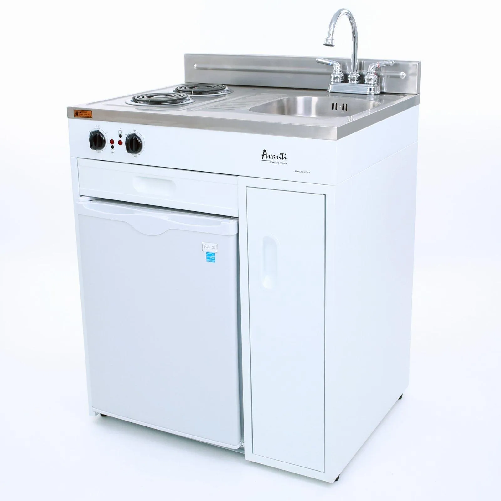 CK3016 Avanti 30" Compact Miniature Kitchen - White / 2.2 cu. ft.