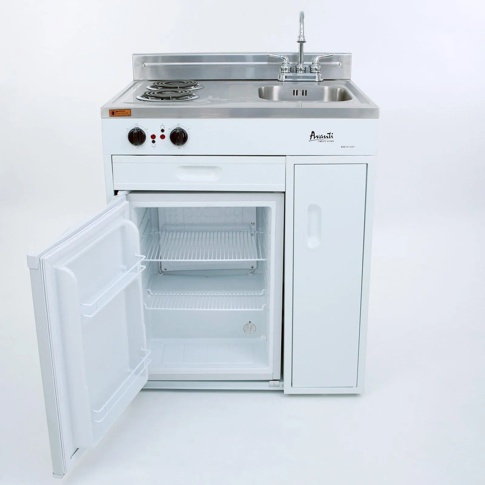 CK3016 Avanti 30" Compact Miniature Kitchen - White / 2.2 cu. ft.