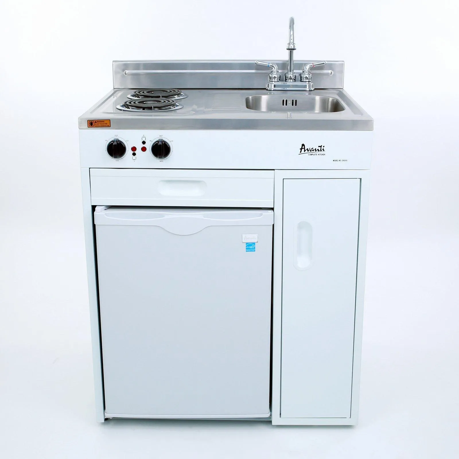 CK3016 Avanti 30" Compact Miniature Kitchen - White / 2.2 cu. ft.