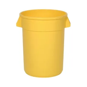 CONTINENTAL COMMERCIAL 3200YW Trash Receptacle, 32 gal Capacity, Plastic, Yellow