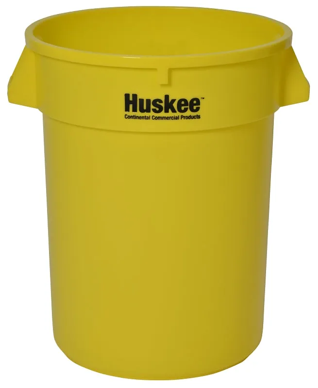 Continental Commercial 3200YW Trash Receptacle, 32 gal, Plastic, Yellow :EA: QUANTITY: 1