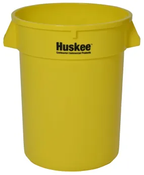 Continental Commercial 3200YW Trash Receptacle, 32 gal, Plastic, Yellow :EA: QUANTITY: 1