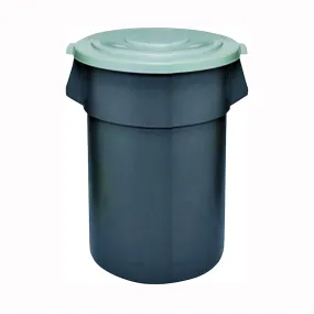 CONTINENTAL COMMERCIAL 4444GY Trash Receptacle, 44 gal Capacity, Plastic, Gray