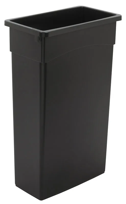 Continental Commercial 8322BK Trash Receptacle, 23 gal, Plastic, Black :EA: QUANTITY: 1