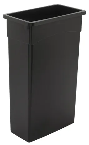 Continental Commercial 8322BK Trash Receptacle, 23 gal, Plastic, Black :EA: QUANTITY: 1