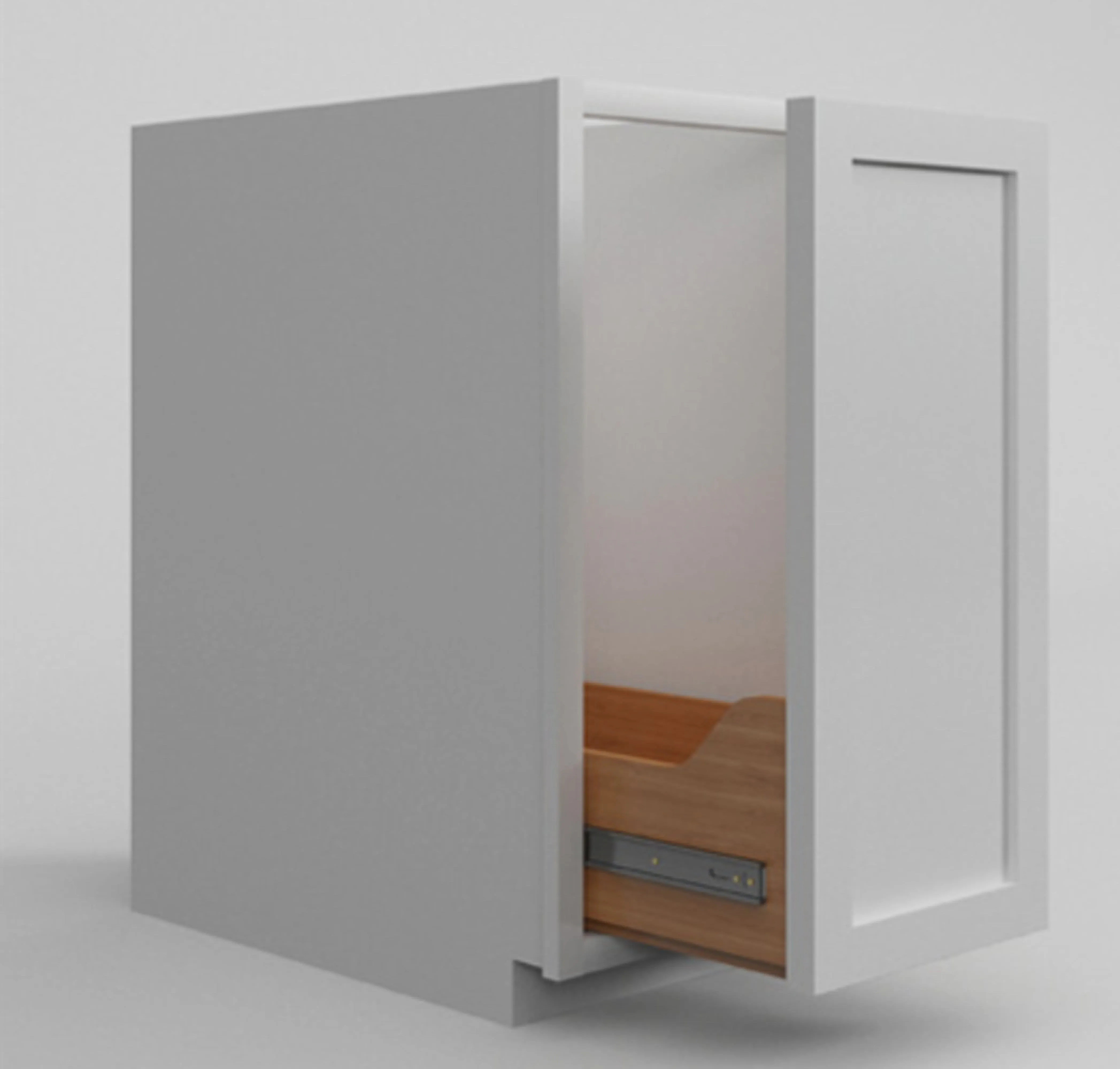 Custom Inset Shaker Trash Can Pullout Base Cabinet 18"