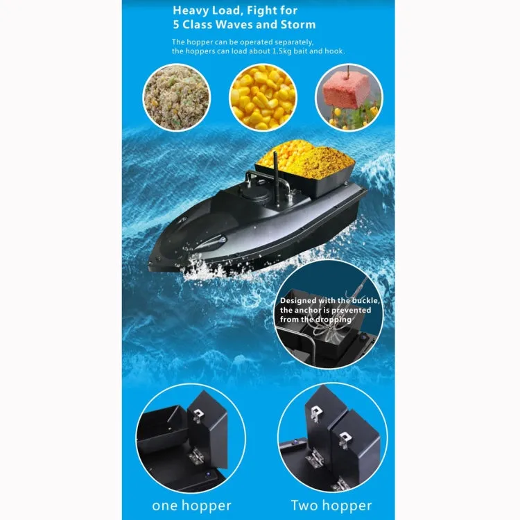 D13C Multi-function Double Warehouse Remote Control Nesting Ship Fishing Bait Boat (Black)