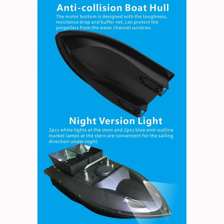 D13C Multi-function Double Warehouse Remote Control Nesting Ship Fishing Bait Boat (Black)