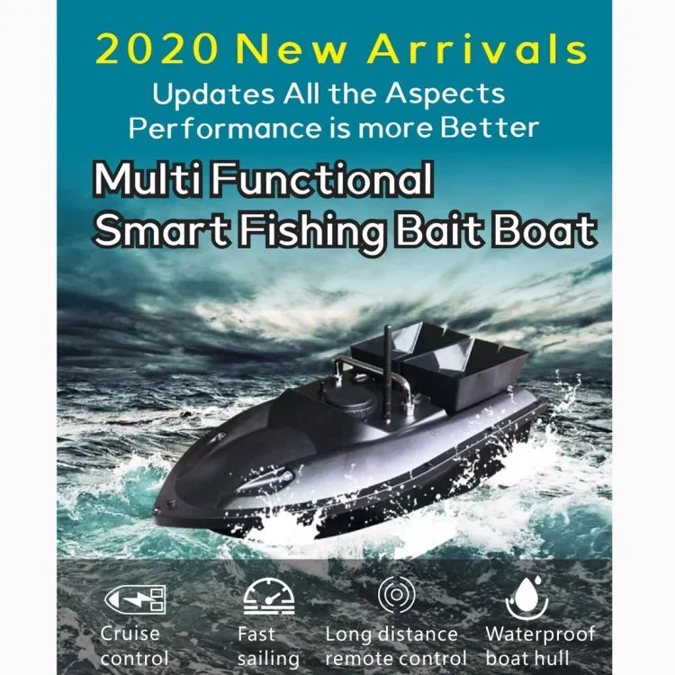 D13C Multi-function Double Warehouse Remote Control Nesting Ship Fishing Bait Boat (Black)