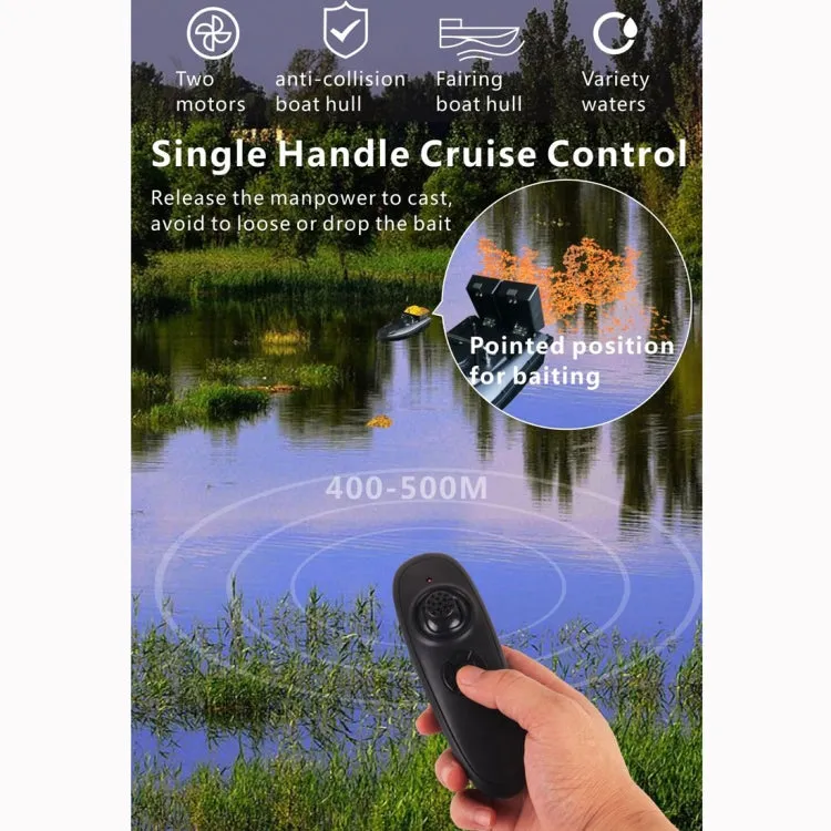 D13C Multi-function Double Warehouse Remote Control Nesting Ship Fishing Bait Boat (Black)