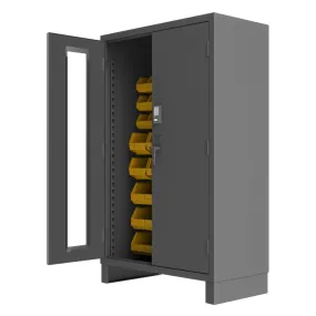 Durham 3703CXC-42B-95 Access Control Cabinet, 14 Gauge, 42 Yellow Bins, 48 X 24 X 78