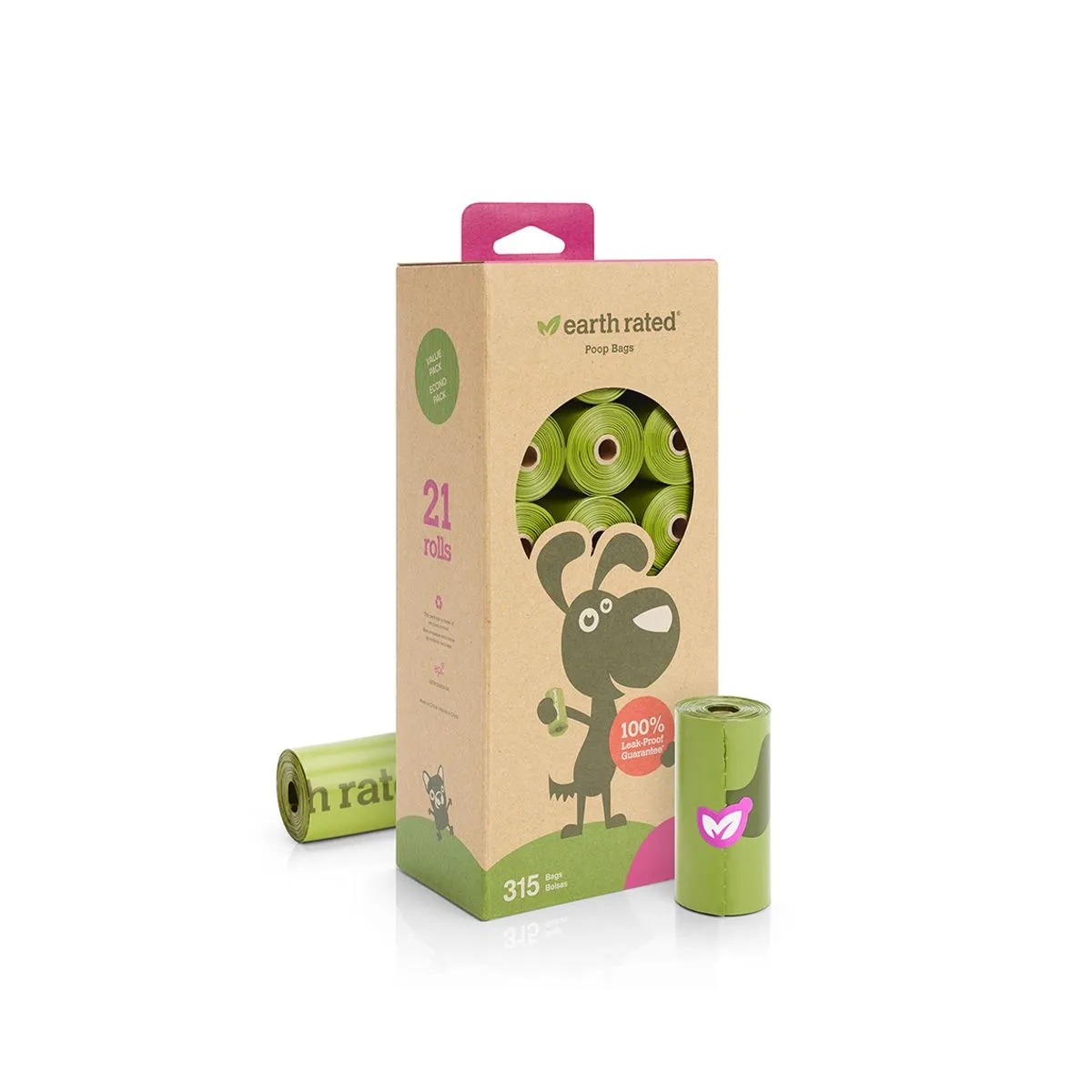 Earth Rated Waste Bags 21 Refill Rolls