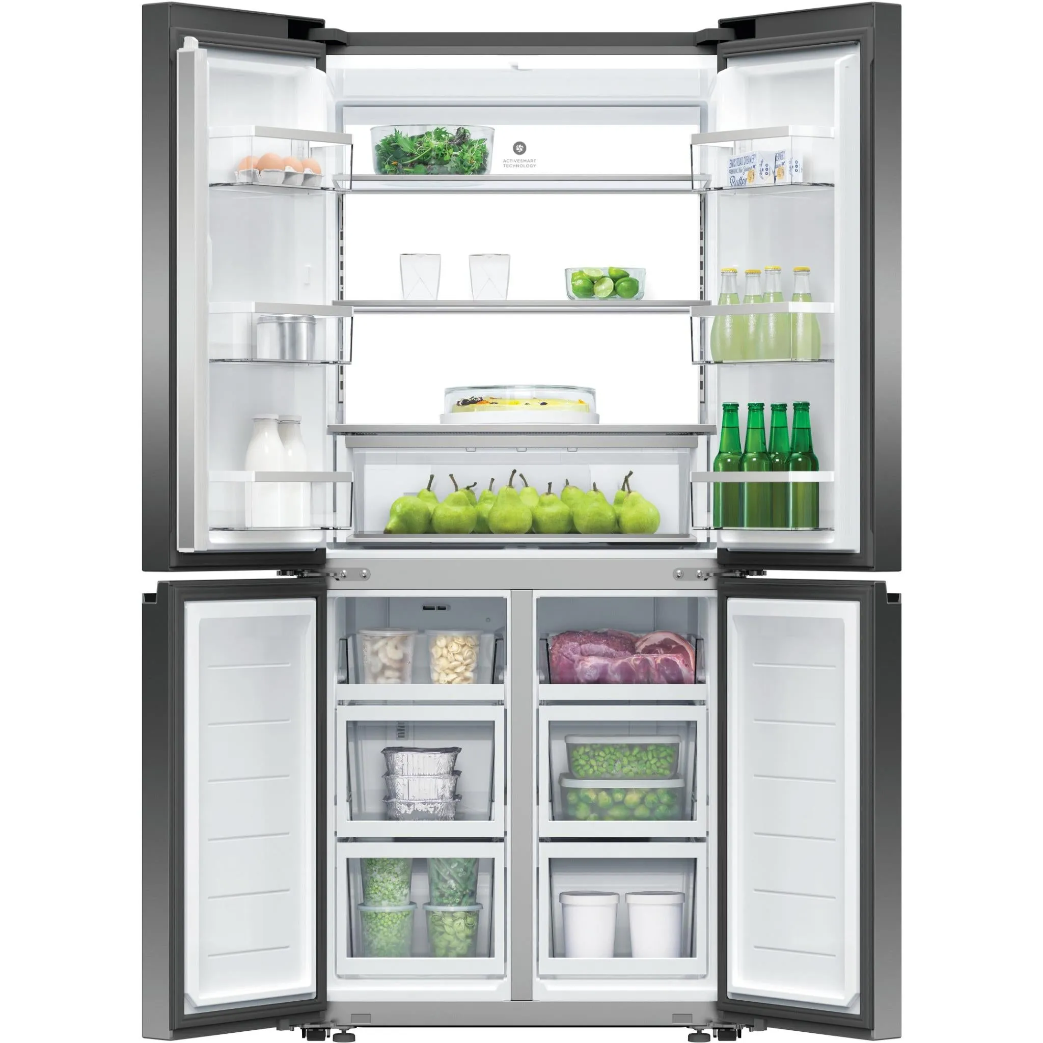 Fisher & Paykel RF500QNB1 498L Quad Door Fridge (Black Stainless Steel)