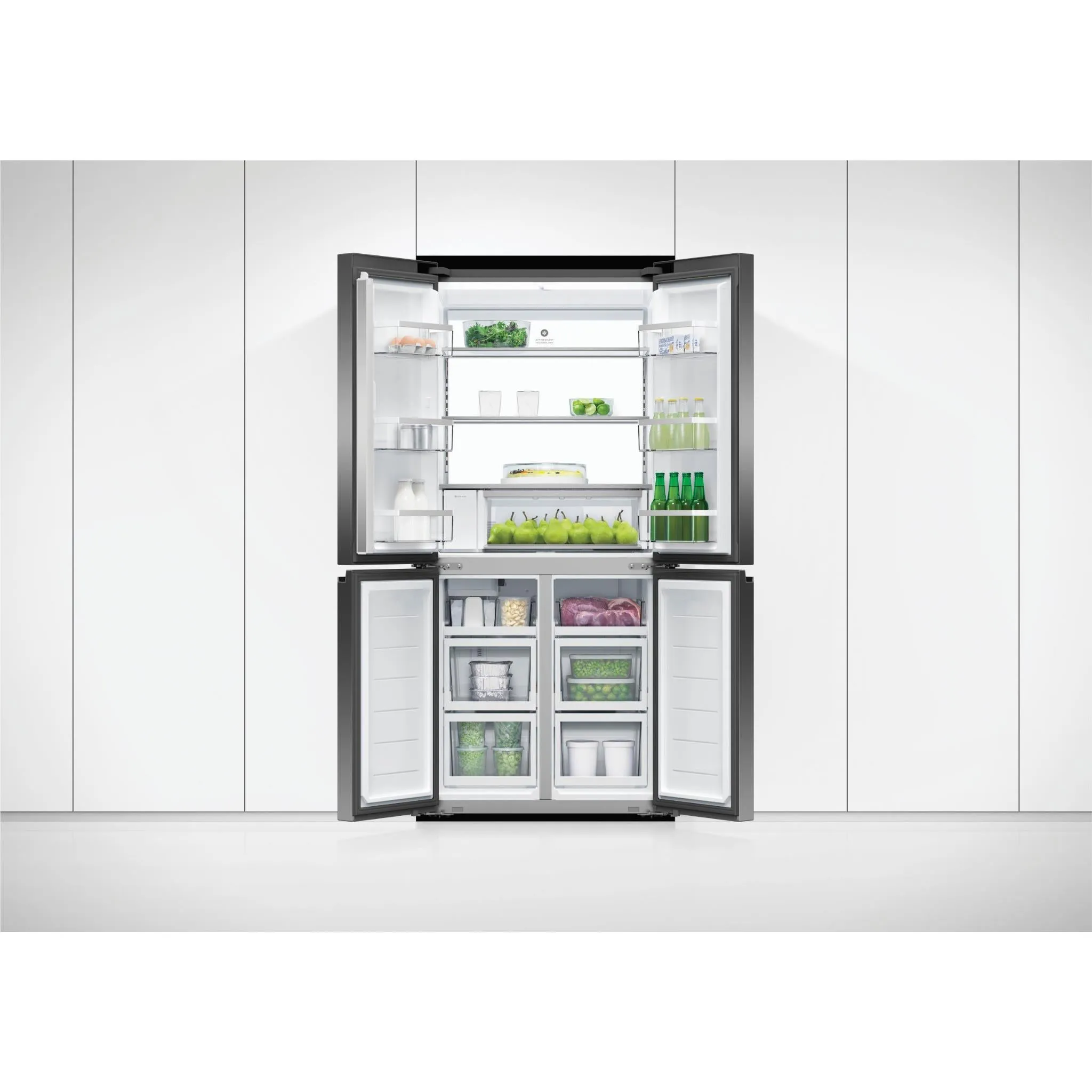 Fisher & Paykel RF500QNUB1 498L Quad Door Ice & Water Fridge (Black Stainless Steel)