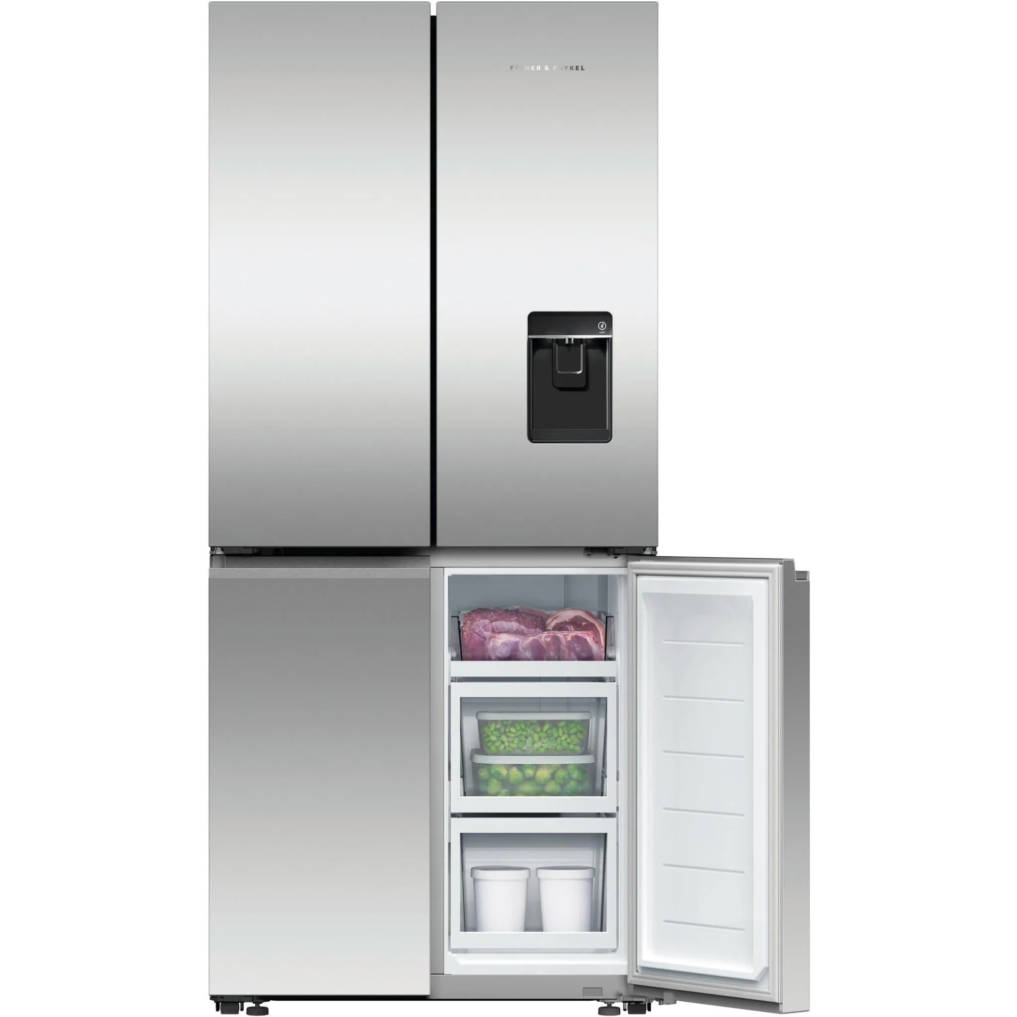 Fisher & Paykel RF500QNUX1 498L Quad Door Ice & Water Fridge (Stainless Steel)