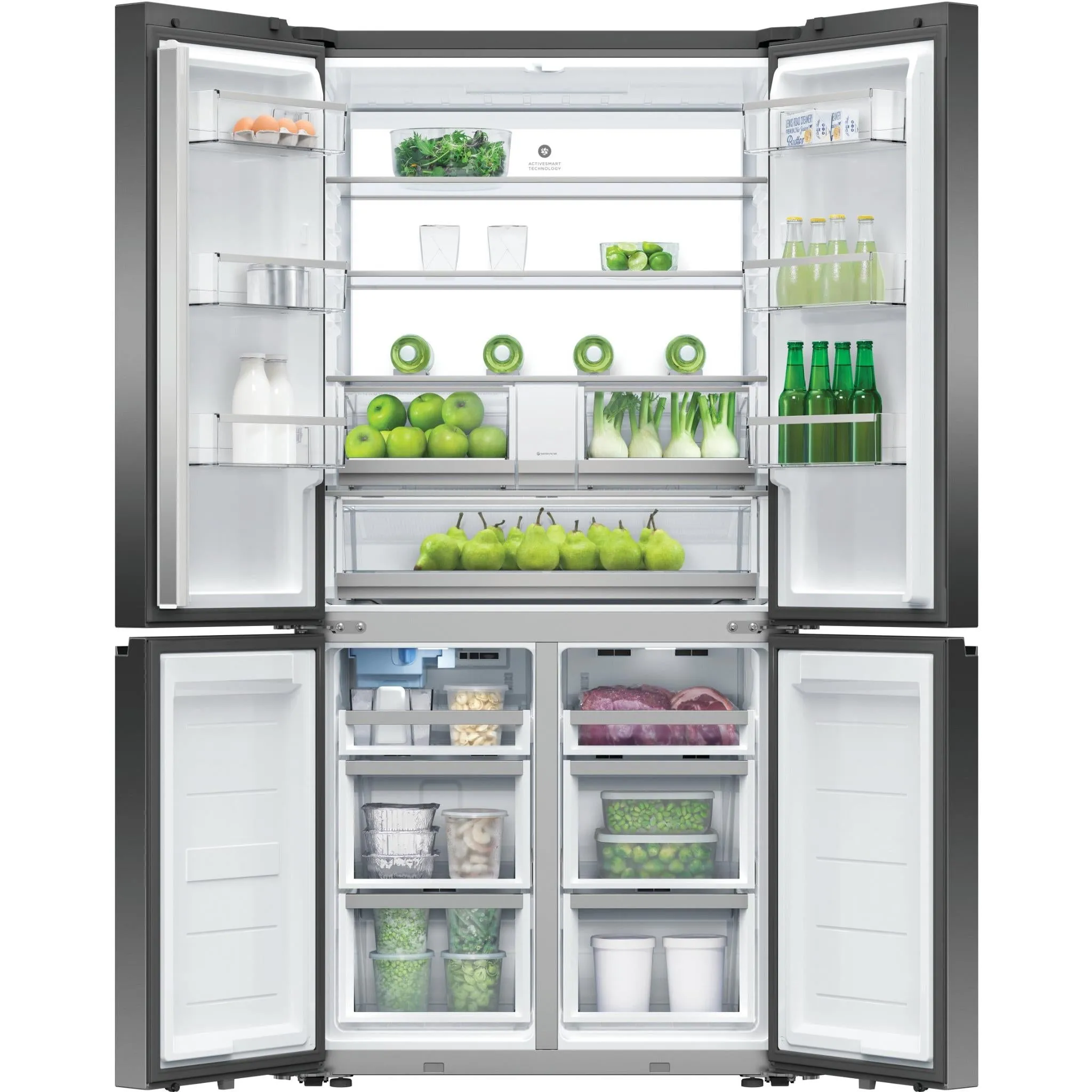 Fisher & Paykel RF730QNUVB1 690L Quad Door Ice & Water Fridge (Black Stainless Steel)